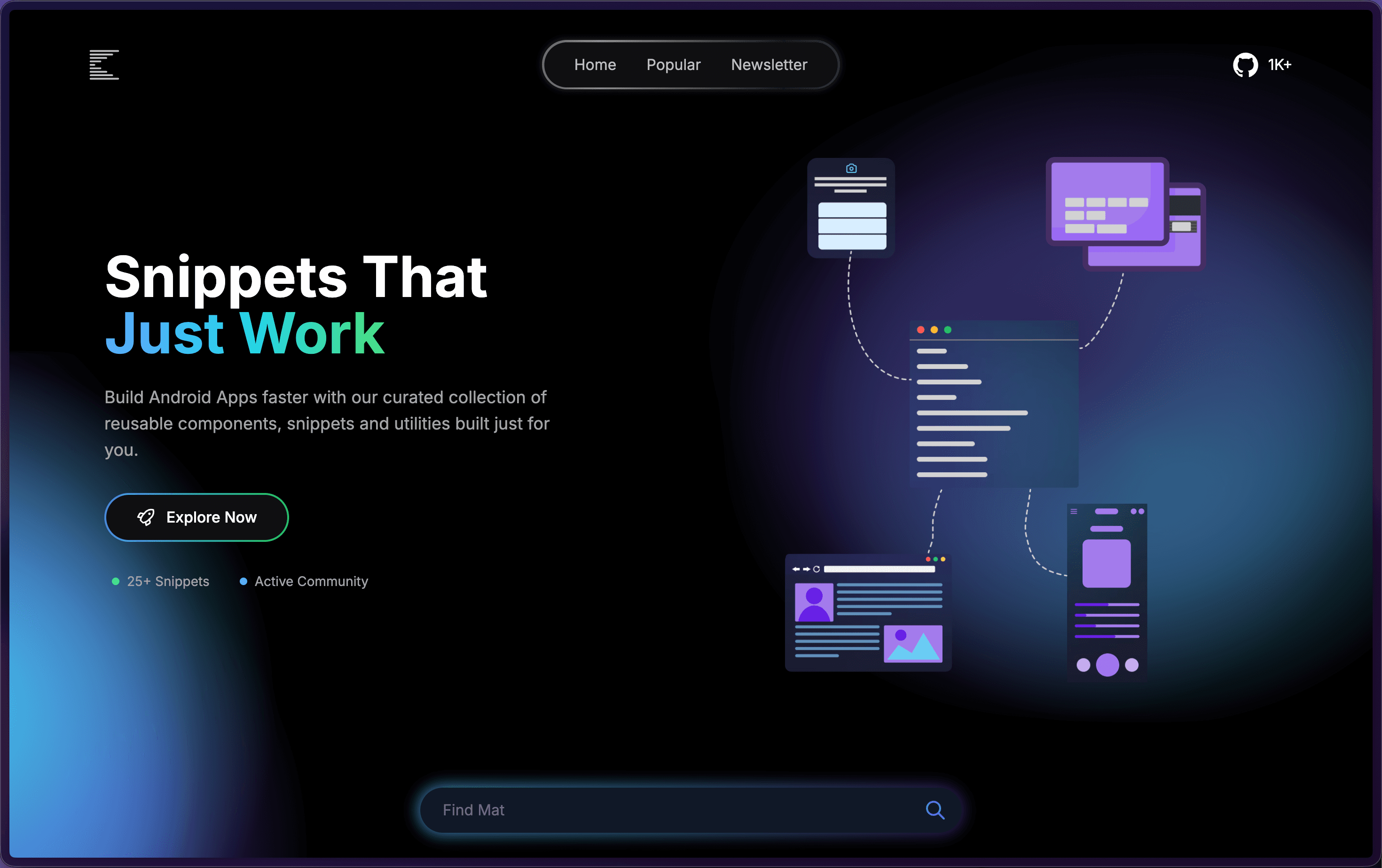 Jetpack Compose Snippets website preview